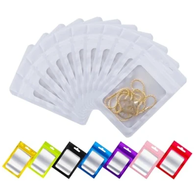 Afbeelding van Rimiko 150 stuks Hersluitbare Mylar Zak, Ritssluiting Plastic Zakjes voor Voedsel, Rits Aluminiumfolie Zakken met Doorzichtig Venster, Ziplock Kleurverpakking (Wit, 7x10 cm)