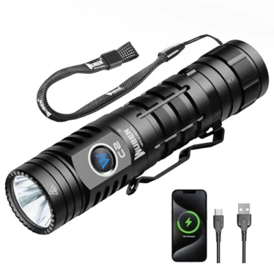 Afbeelding van WUBEN C2 Led Zaklamp Oplaadbaar, 2000 Lumen, Extreem Heldere Zaklamp, Tactische Met 7 Modi, IP68 Waterdicht, Voor Noodgevallen, Kamperen, Wandelen