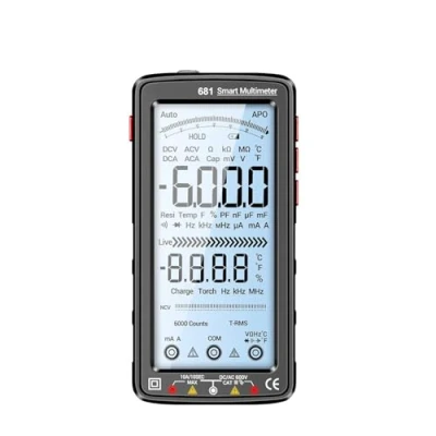 Afbeelding van ANENG 681 6000 teller digitale multimeter Smart anti burn oplaadbaar universeel meetinstrument NCV tester LCD groot 5 inch met achtergrondverlichting zaklamp voor spanning stroomweerstand