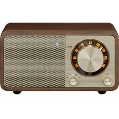 Afbeelding van Sangean Genuine Mini WR 7 FM radio met Bluetooth en houten kast Kersenhout