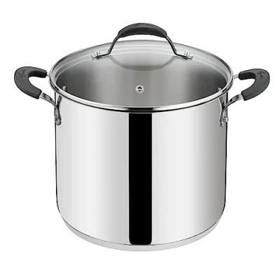 Afbeelding van Lagostina Tempra Steel Pot &amp; Deksel, Ø 20 cm roestvrij staal 18/10 + glazen deksel met Lagotherm bodem en siliconen manicure