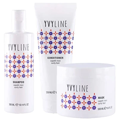 Afbeelding van KIT capelli ricci YVYLINE Shampoo Curly Girl Method + Conditioner balsamo Maschera Super idratante per definiti e leggeri Set 3 pezzi