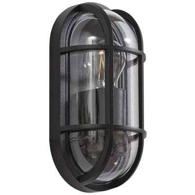 Afbeelding van Lucande Serine buitenwandlamp, 27,1 cm, zwart, aluminium