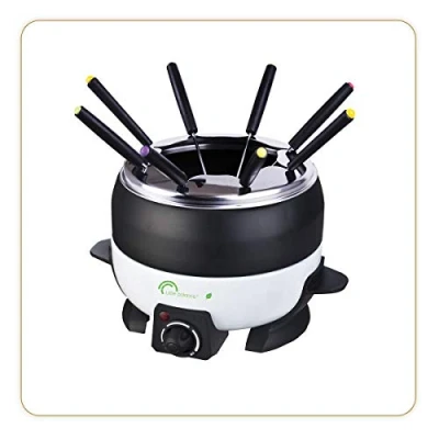 Afbeelding van LITTLE BALANCE 8260 Happy fondue 8 apparaat voor personen, antiaanbaklaag, grote inhoud 2 liter, vermogen 800 W, zwart en wit