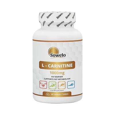 Afbeelding van Sowelo L carnitine capsules hoge dosis, 60 tabletten tartraat, concentratie 1000 mg capsules, gezondheidsbevorderend effect, sterke antioxidant