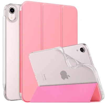 Afbeelding van MoKo Case Fit New iPad Mini 6 2021 (6th Generation 8.3 inch), Soft TPU Translucent Frosted Back Cover Slim Smart Shell Stand Folio for Mini, Auto Wake/Sleep, Conch