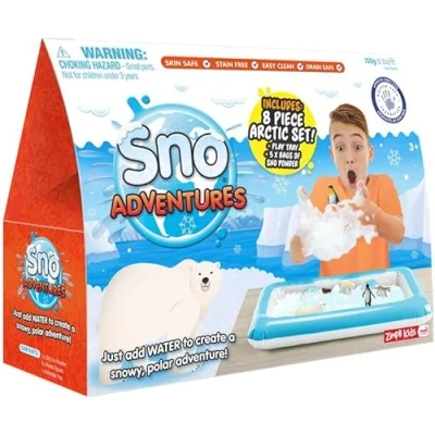 Afbeelding van Zimpli Kids SNO Adventures Arctic Pack, 5 Use 8 figuren, opblaasbaar dienblad, fantasierijke sensorische speelset, sensorisch speelgoed voor kinderen binnen en buiten,