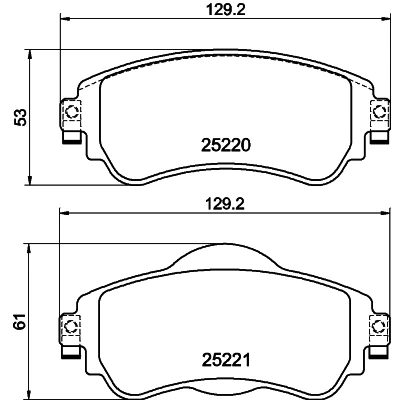 Afbeelding van HELLA 8DB 355 015 931 Remblokkenset Niet geschikt voor slijtage waarschuwingscontact Met remzadelschroef CITROËN: C4 II Hatchback, DS4 Hatchback