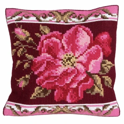 Afbeelding van Collection d&#039;Art Kruissteek Kussen Kit: Romantische Rose 1