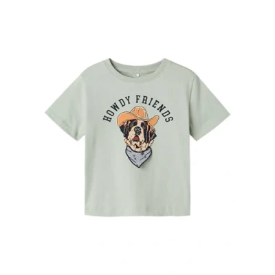 Afbeelding van Name it Tshirt print voor kinderen, Maat: 104, Aqua gray
