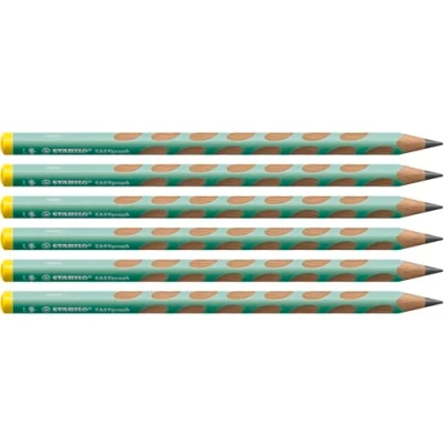 Afbeelding van STABILO EASYgraph S Pastel potlood, HB, 3,15 mm, voor linkshandigen, groen 6 stuks