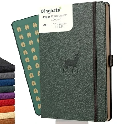 Afbeelding van Dingbats* Wildlife A5 Notitieboek Green Deer Raster A5+ / Squared