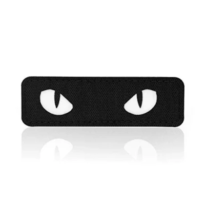 Afbeelding van M Tac Cat Eyes Morale Patches Tactische Patch Militaire Combat Hook Fasteners (Zwart GITD)