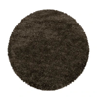 Afbeelding van Pearl Soft Hoogpolig Vloerkleed Bruin 200 cm rond
