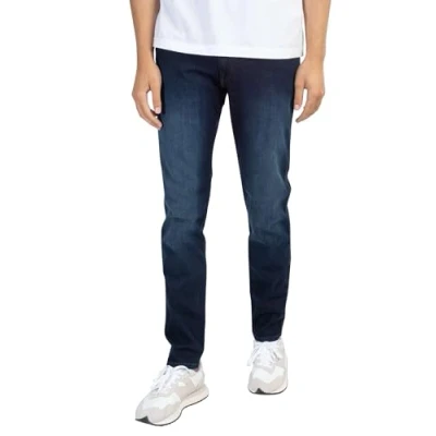 Afbeelding van Replay Anbass Powerstretch denim jeans voor heren, 007, donkerblauw, 34W x 34L