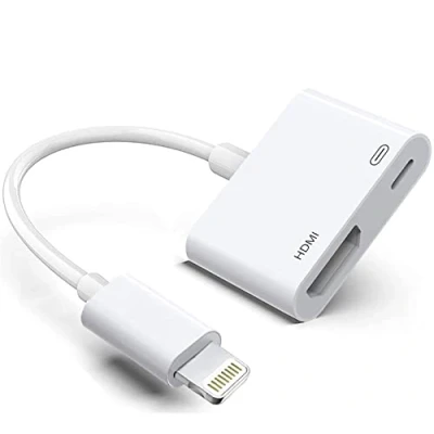 Afbeelding van Apple Lightning naar HDMI adapter, digitale AV audiodongle, 1080P synchronisatiekabel scherm voor iPhone, iPad, iPod tv/projector/monitor, MFi gecertificeerde video omzetter