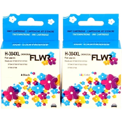 Afbeelding van FLWR HP 304XL Multipack zwart en kleur cartridge