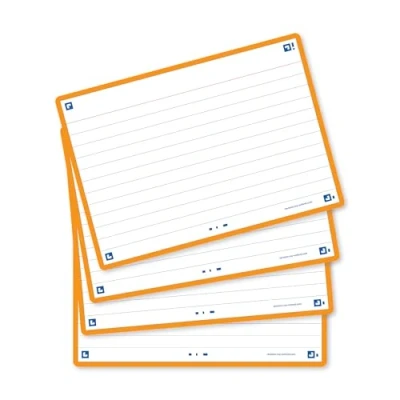 Afbeelding van Oxford Flash 2.0 Flashcards Gelijnd A6 Oranje rand 80 stuks
