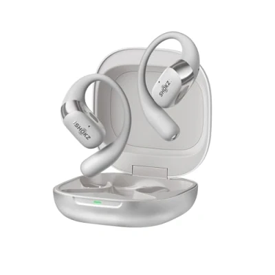 Afbeelding van Shokz NIEUWE OpenFit 2+ Open Ear Hoofdtelefoons, Met Dolby Audio Ondersteuning, Comfortabele Oordopjes, 48 uur Speeltijd, IP55 Waterbestendig, USB C Snel Opladen, Draadloos Opbergtasje, Grijs