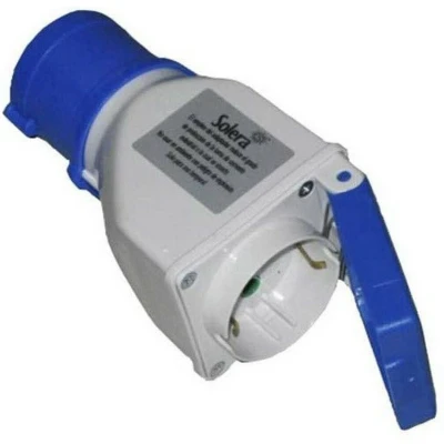Afbeelding van Adapter Solera 904012 Met deksel CETAC Schuko Blauw Grijs 16 A
