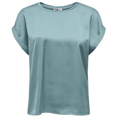 Afbeelding van ONLY ONLLIEKE S/S SATIN MIX Top WVN NOOS Dames Arctic