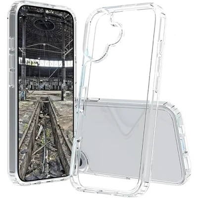 Afbeelding van JT Berlin Pankow Clear beschermhoes compatibel met Apple iPhone 16 Plus (schokabsorberend, Wireless Charging Qi compatibel, krasbestendig, anti vingerafdruk) transparant