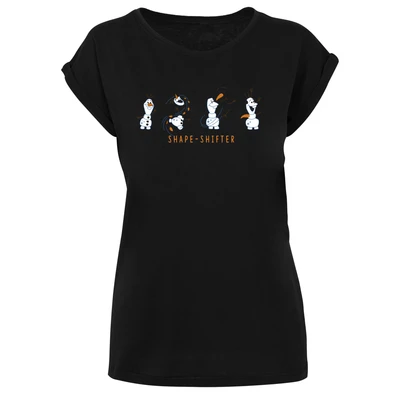 Afbeelding van F4NT4STIC Disney Frozen OLAF Shape Shifter Tshirt print, Dames, Maat: 3XL, Black