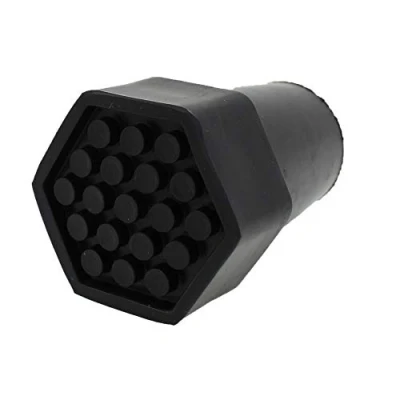 Afbeelding van Aantal 4X: 22mm 7/8&quot; zwarte zeshoekige zware rubberen hulzen voor krukken door Lifeswonderful®