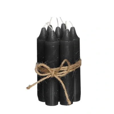 Afbeelding van Comforder Kaarsenset (7 stuks), 11 cm staafkaarsen zwart, tafelkaarsen eenkleurig, 4+ uur brandduur