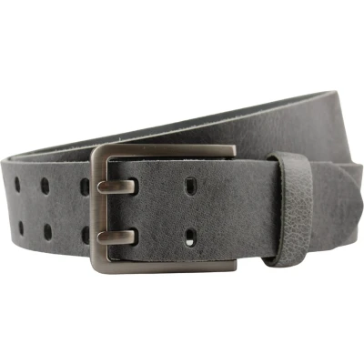 Afbeelding van Fana Belts Leren Riem Antraciet/Grijs Heren &amp; Dames Riemen Taillemaat 80