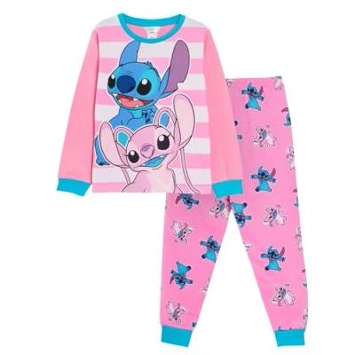 Afbeelding van Lilo &amp; Stitch pyjama&#039;s voor meisjes, kinderpyjama met volledige lengte, T shirt lange mouwen en loungebroek, 5 14 jaar