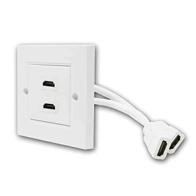 Afbeelding van HDMI inbouw wandcontactdoos met 2 aansluitingen versie 1.3 (Full HD 1080p) 0,10 meter