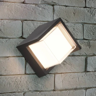 Afbeelding van REALITY PUNO Wandlamp Zwart mat incl. 1x SMD 8W Buitenverlichting IP54