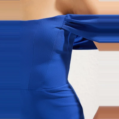 Afbeelding van Trendyol Saxe Body Sit Carmen Kraag Geweven Stijlvolle Lange Avondjurk Tprss25Ae00008