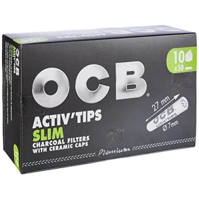 Afbeelding van OCB ActivTips Slim 7 mm actieve koolfilter met keramische kappen 10 x 50 stuks