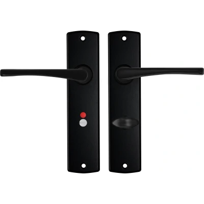 Afbeelding van Deurklink met wc sluitingsschild AXA Curve Vlinder 63 mm (Aluminium, Zwart)