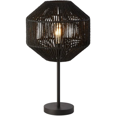 Afbeelding van Searchlight Zwarte tafellamp Wicker EU11201 1BK