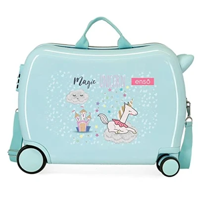 Afbeelding van Enso Magic Unicorn kinderkoffer, blauw, 50 x 38 20 cm, stijve ABS combinatiesluiting, 34 l, 1,8 kg, 4 wielen, handbagage