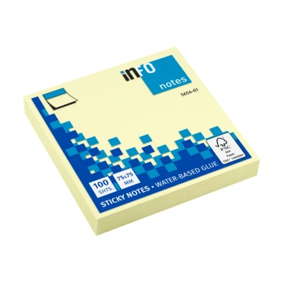 Afbeelding van Info Notes 75x75mm geel blok a 100 vel