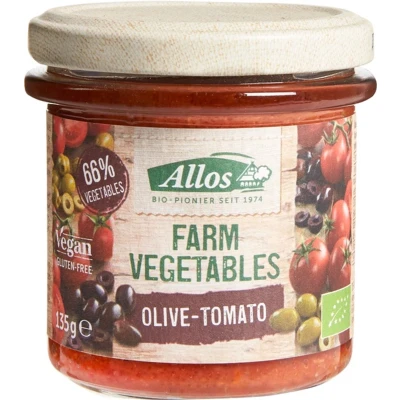 Afbeelding van Allos Farm vegetables tomaat &amp; olijf 135 g