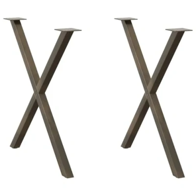 Afbeelding van vidaXL Eettafelpoten 2 st X vormig 70x(72 73) cm staal naturel