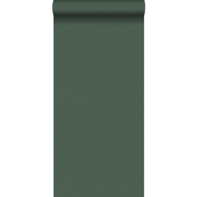Afbeelding van Leen Bakker ESTAhome Behang Linnenstructuur Donkergroen 0.53 X 10.05 M Groen Vlies