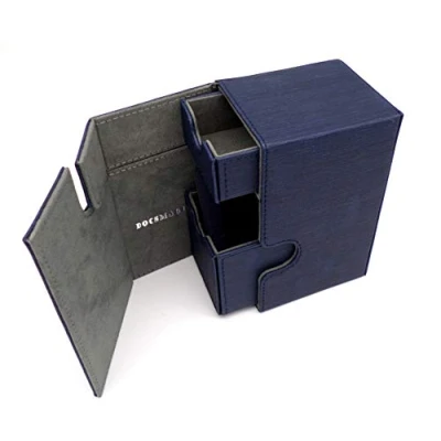 Afbeelding van Docsmagic.de Premium Magnetic Tray Box (80) Blue + Deck Divider MTG PKM YGO