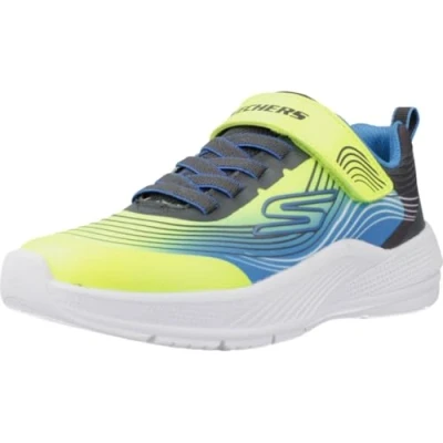 Afbeelding van Skechers Microspec Advance Sneakers laag voor kinderen, Maat: 34, Yellow/blue/charcoal Textiel/ synthetisch