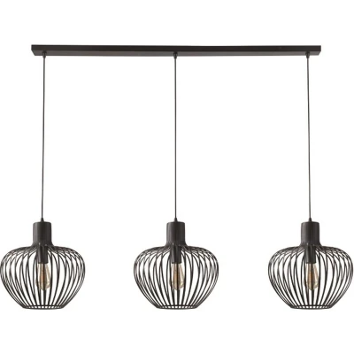 Afbeelding van Freelight Hanglamp Arraffone 3 lichts L 140 cm Ø 30 zwart