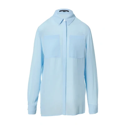 Afbeelding van comma Leicht Transparente MIT Verdeckter Knopfleiste Overhemdblouse, Dames, Maat: 44, Hellblau