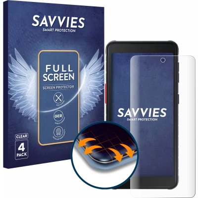 Afbeelding van Savvies Screenprotector voor Samsung Galaxy XCover 5 Folie Beschermfolie transparant volledig dekking (4 Stuks)