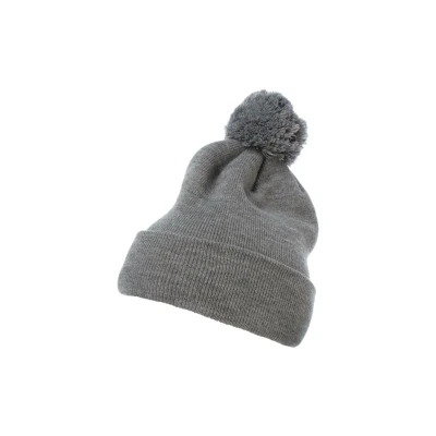Afbeelding van Flexfit Cuffed POM Muts, Maat: One Size, Heathergrey