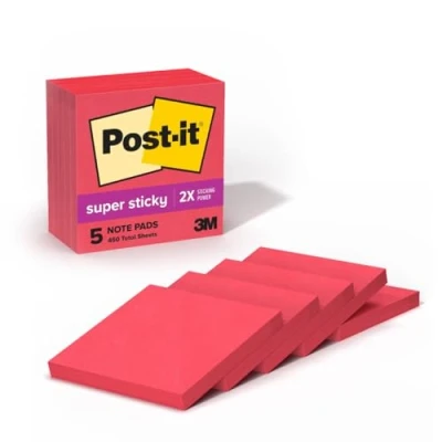 Afbeelding van Post it Super Sticky Notes, 7,6 x cm losse bladeren saffraangeel