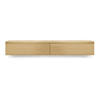Afbeelding van LoooX Wood collection Base Block 200x30x40cm 2 lades eiken old grey Tijdloze uitstraling
